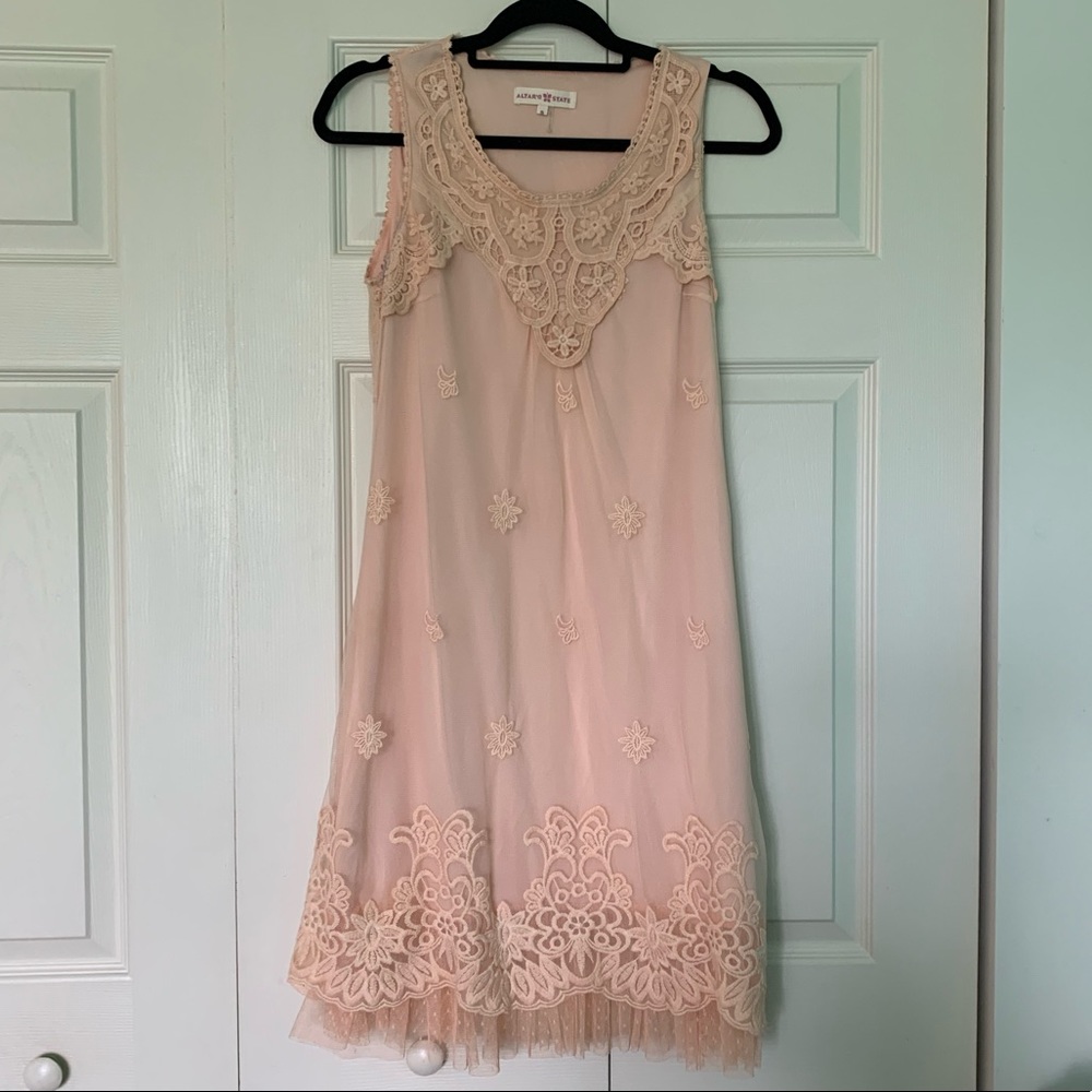 Altar’d State peach mesh Dress